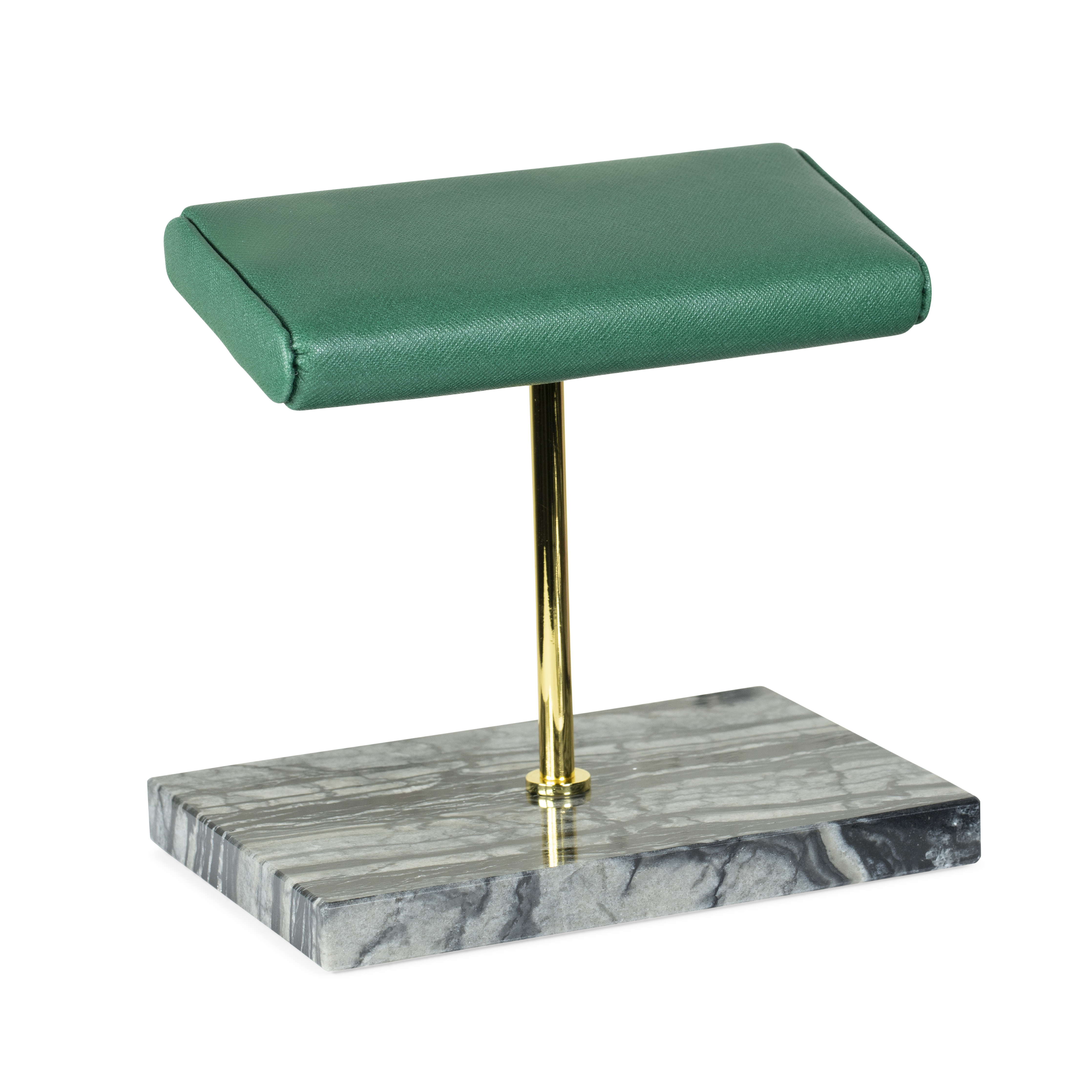 Marble Dual Watch Stand - Saffiano Green | Black Marble