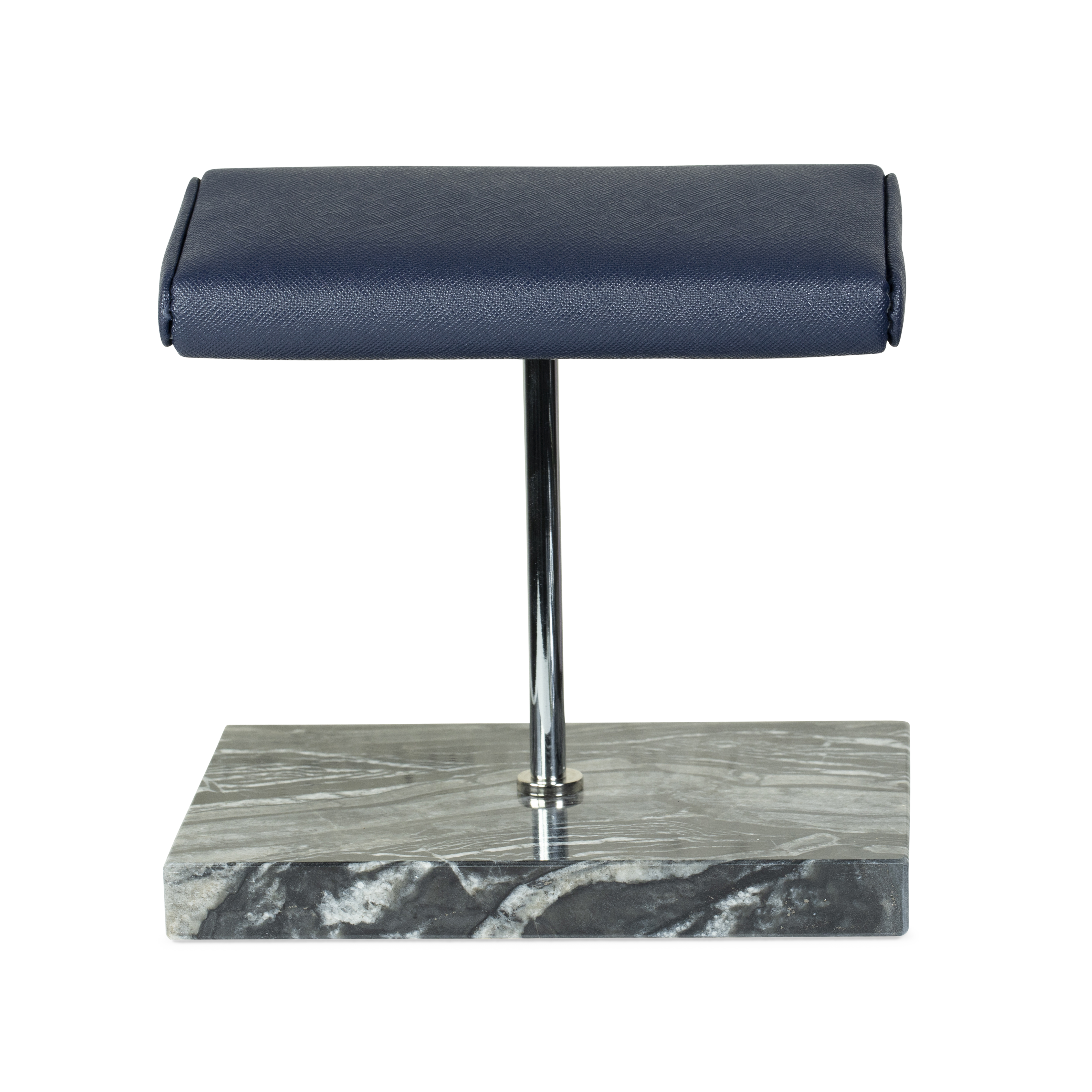 Marble Dual Watch Stand - Saffiano Navy Blue | Black Marble