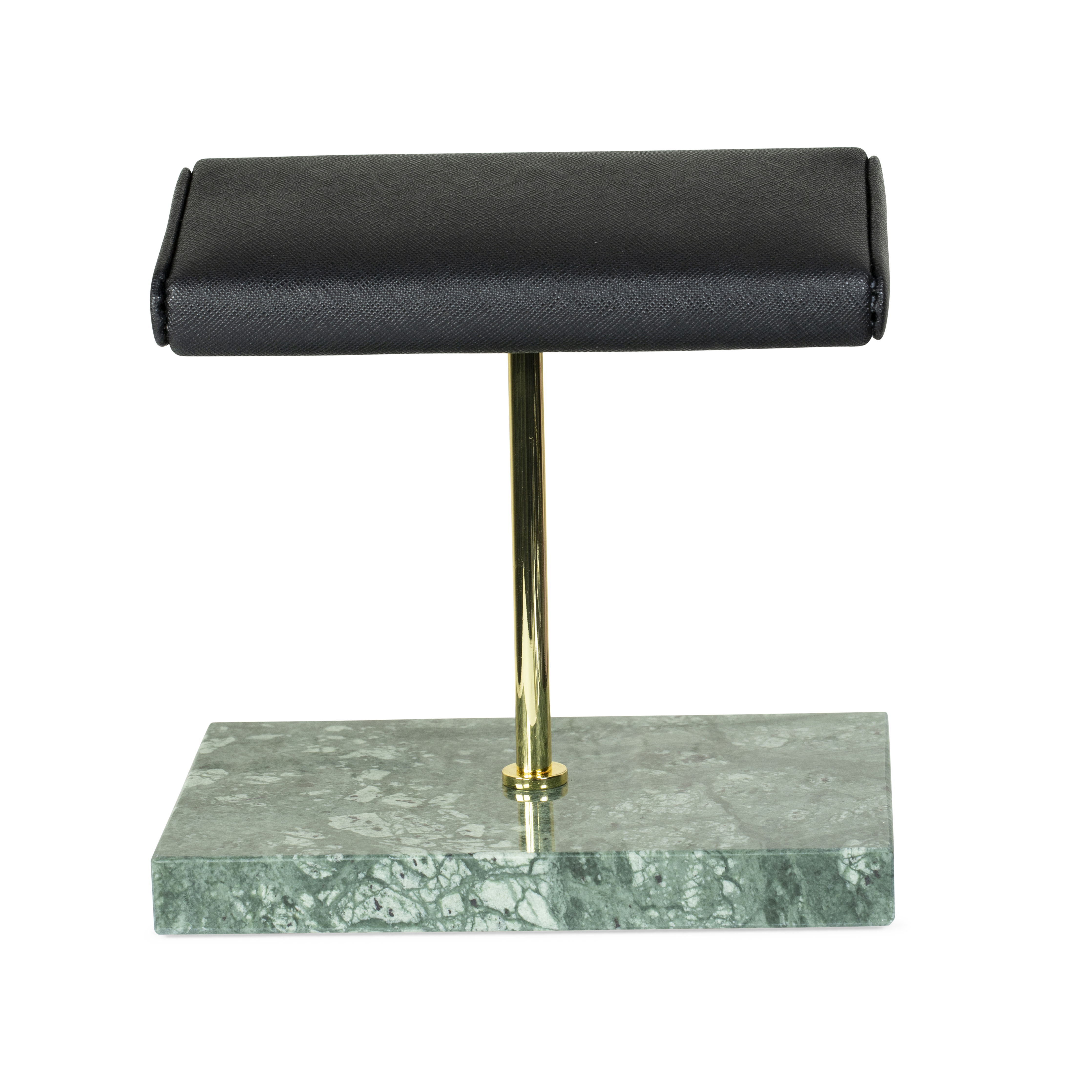 Marble Dual Watch Stand - Saffiano Black | Green Marble