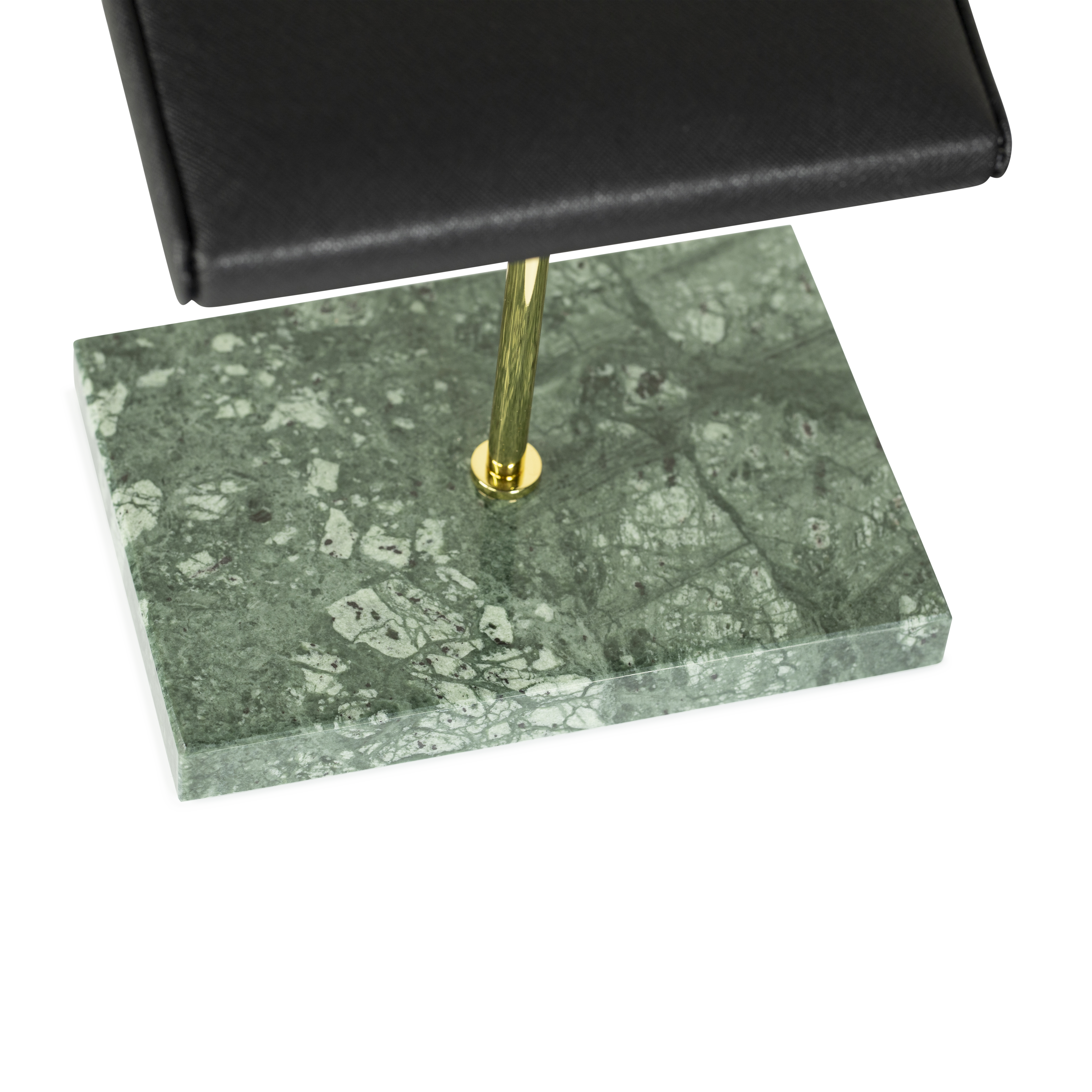 Marble Dual Watch Stand - Saffiano Black | Green Marble