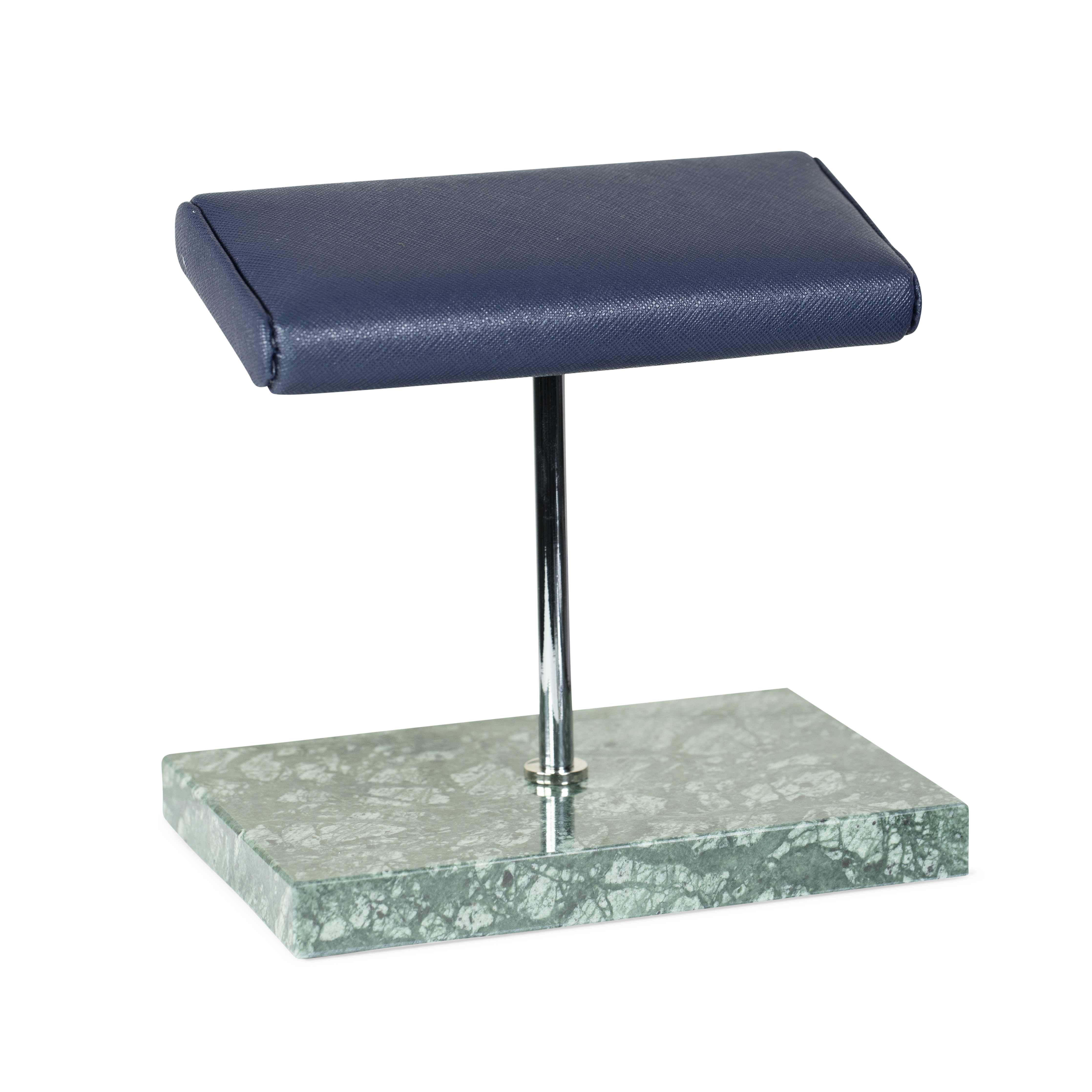 Marble Dual Watch Stand - Saffiano Navy Blue | Green Marble