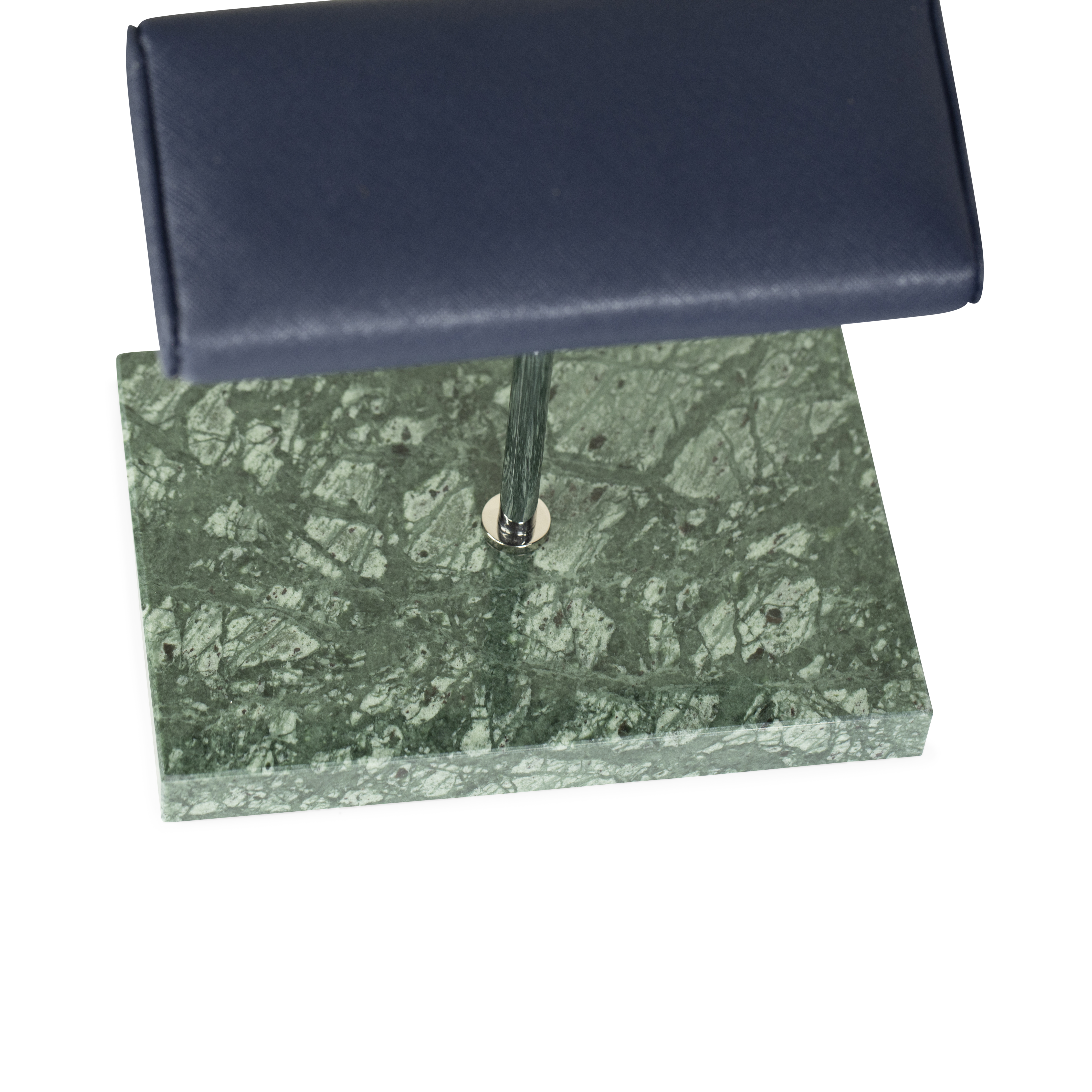 Marble Dual Watch Stand - Saffiano Navy Blue | Green Marble