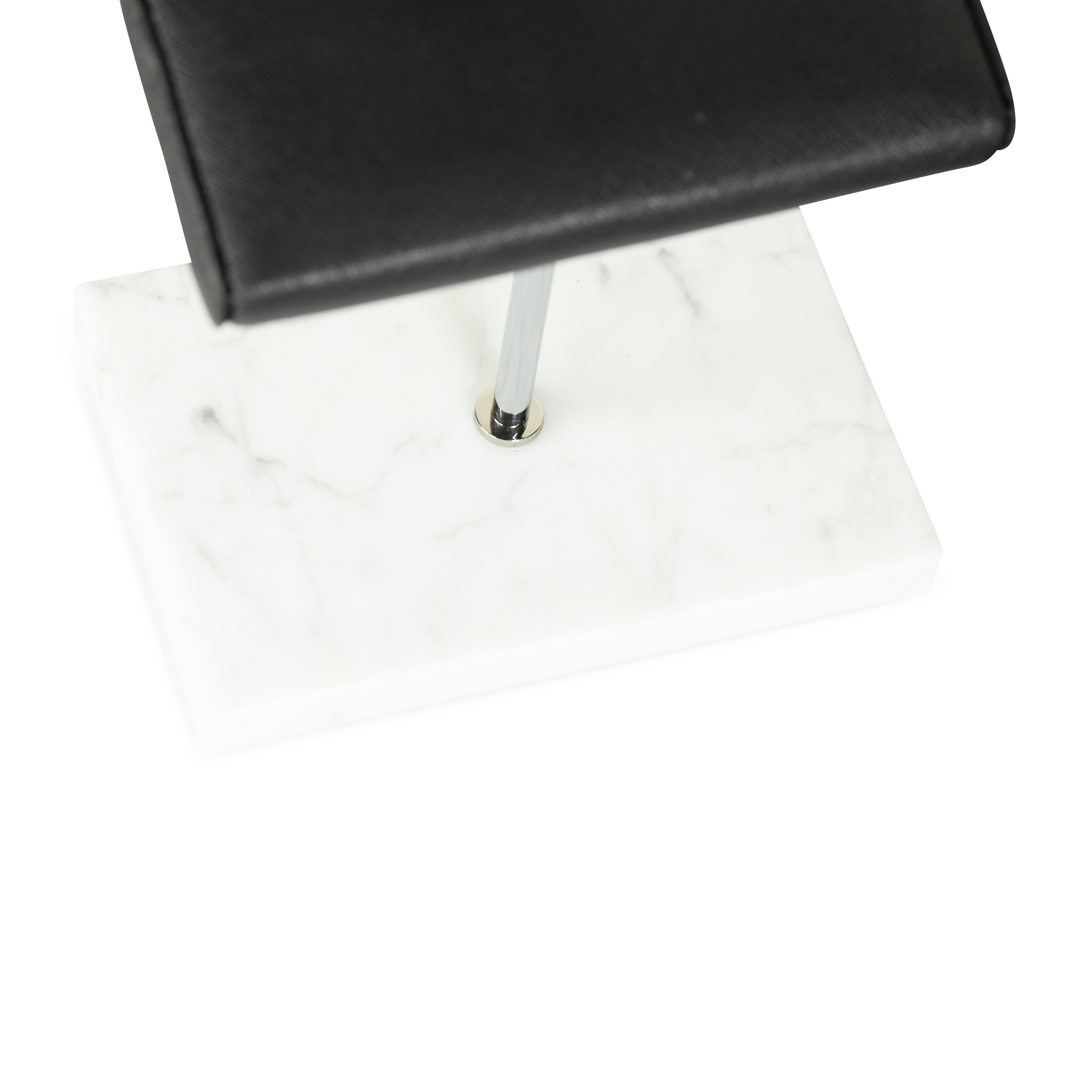 Marble Dual Watch Stand - Saffiano Black | White Marble