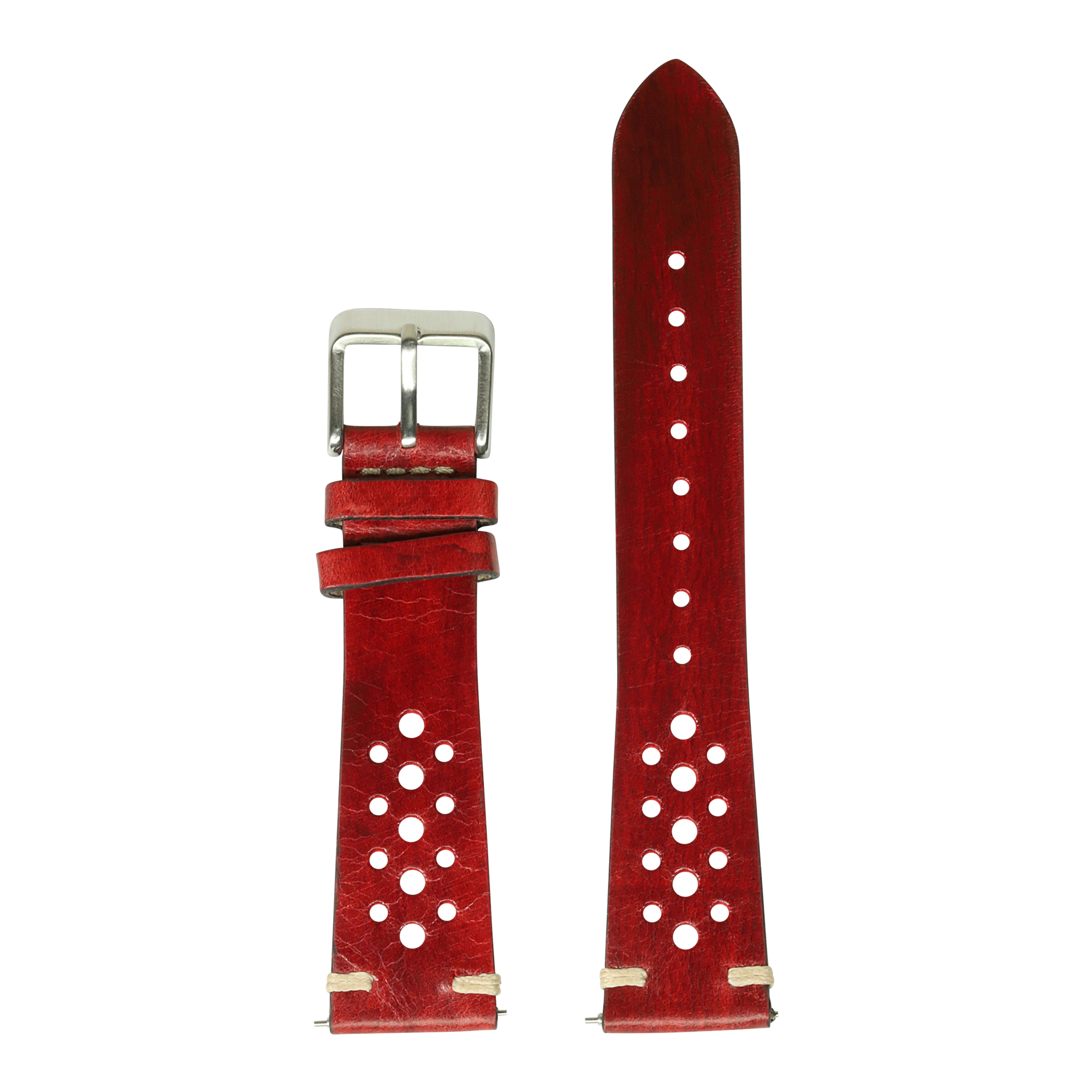 [QuickFit] Vintage Rally Leather - Burnished Red 22mm