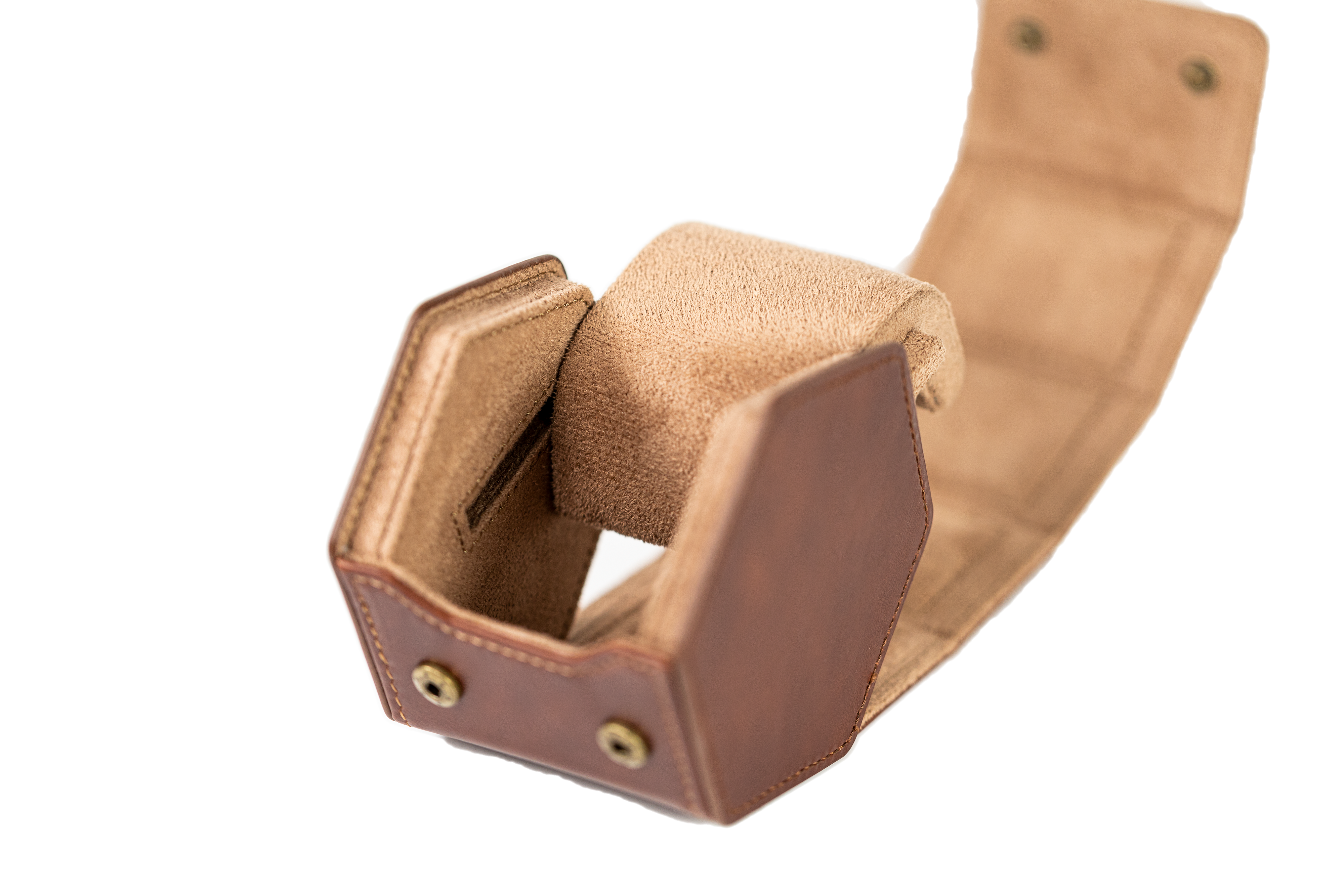 Jefferson - 1 Watch Roll - Brown Leather | Brown Interior
