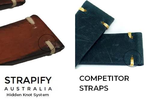 [Quick Release] Vintage Knotted - Navy Blue - Top-Grain Leather - Strapify