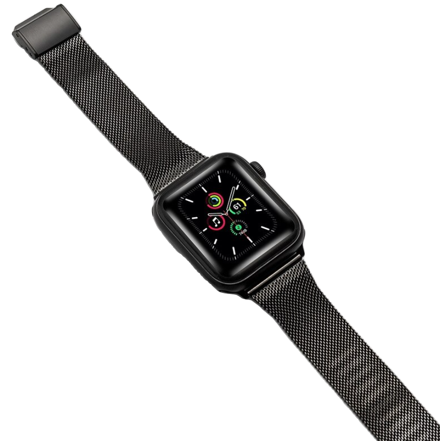 [Apple Watch] Milanese with Clasp - Black