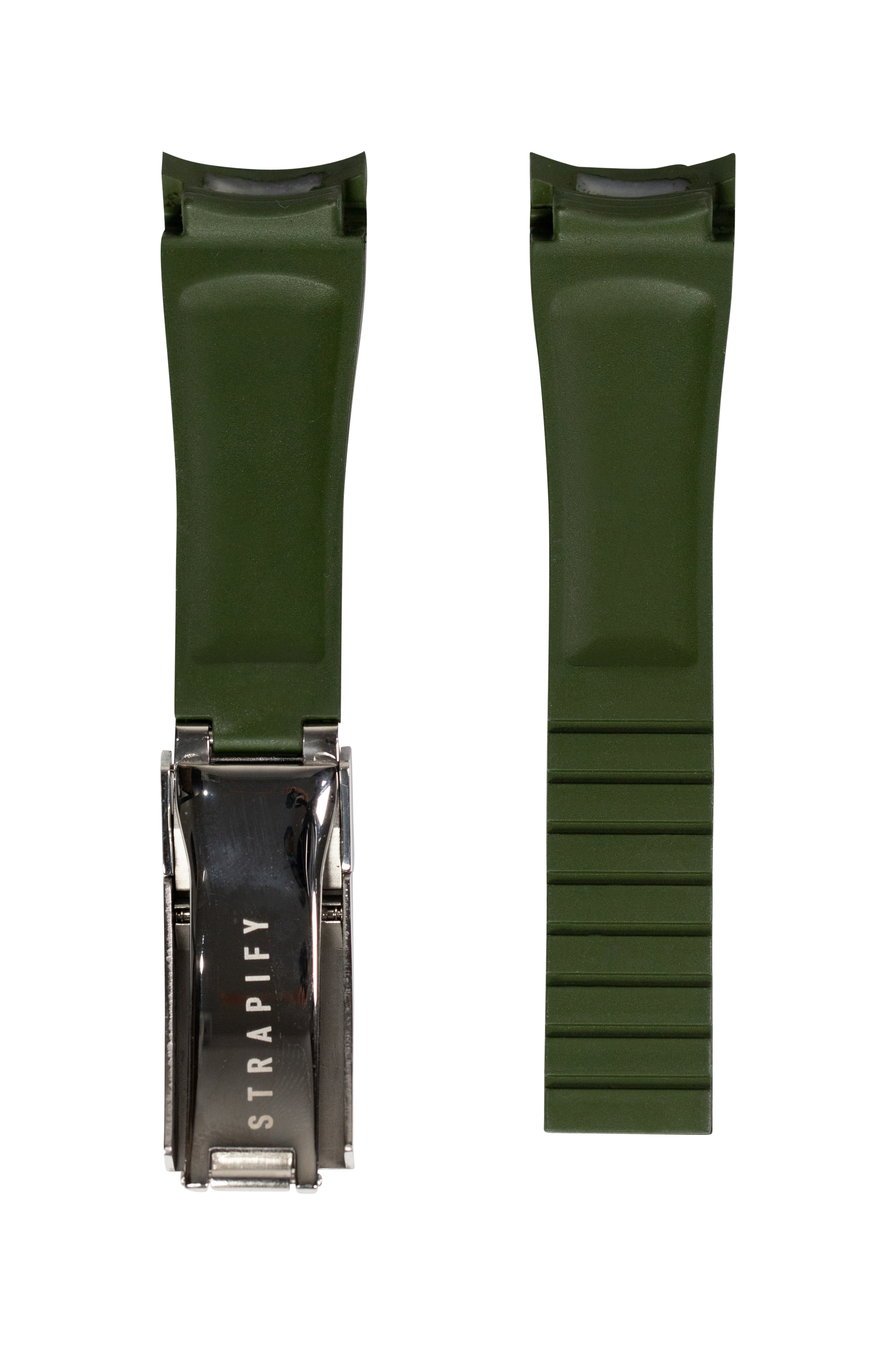 [Rolex Only] Vulcanised Rubber with Oyster Clasp  - Forest Green