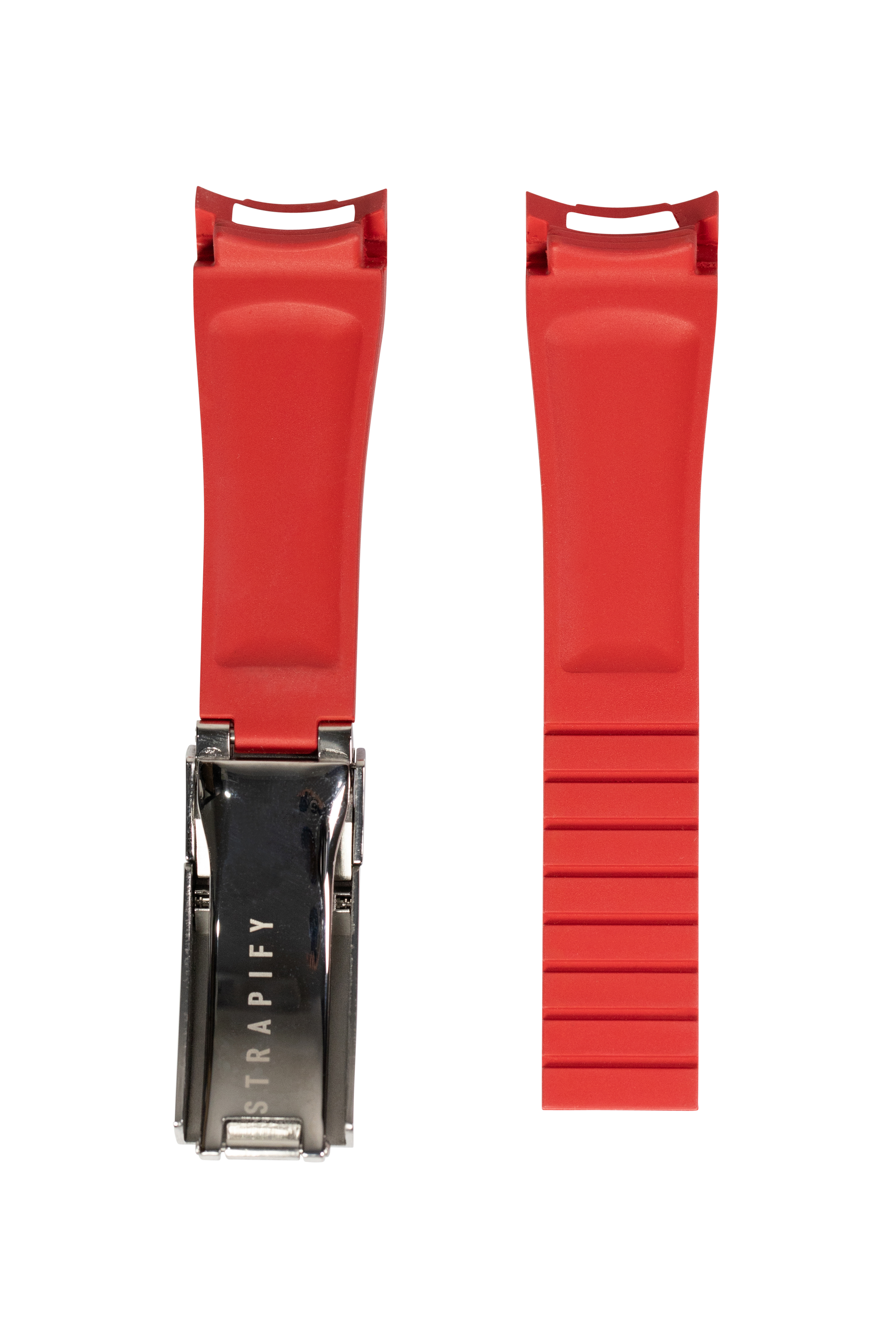 [Rolex Only] Vulcanised Rubber with Oyster Clasp  - Red