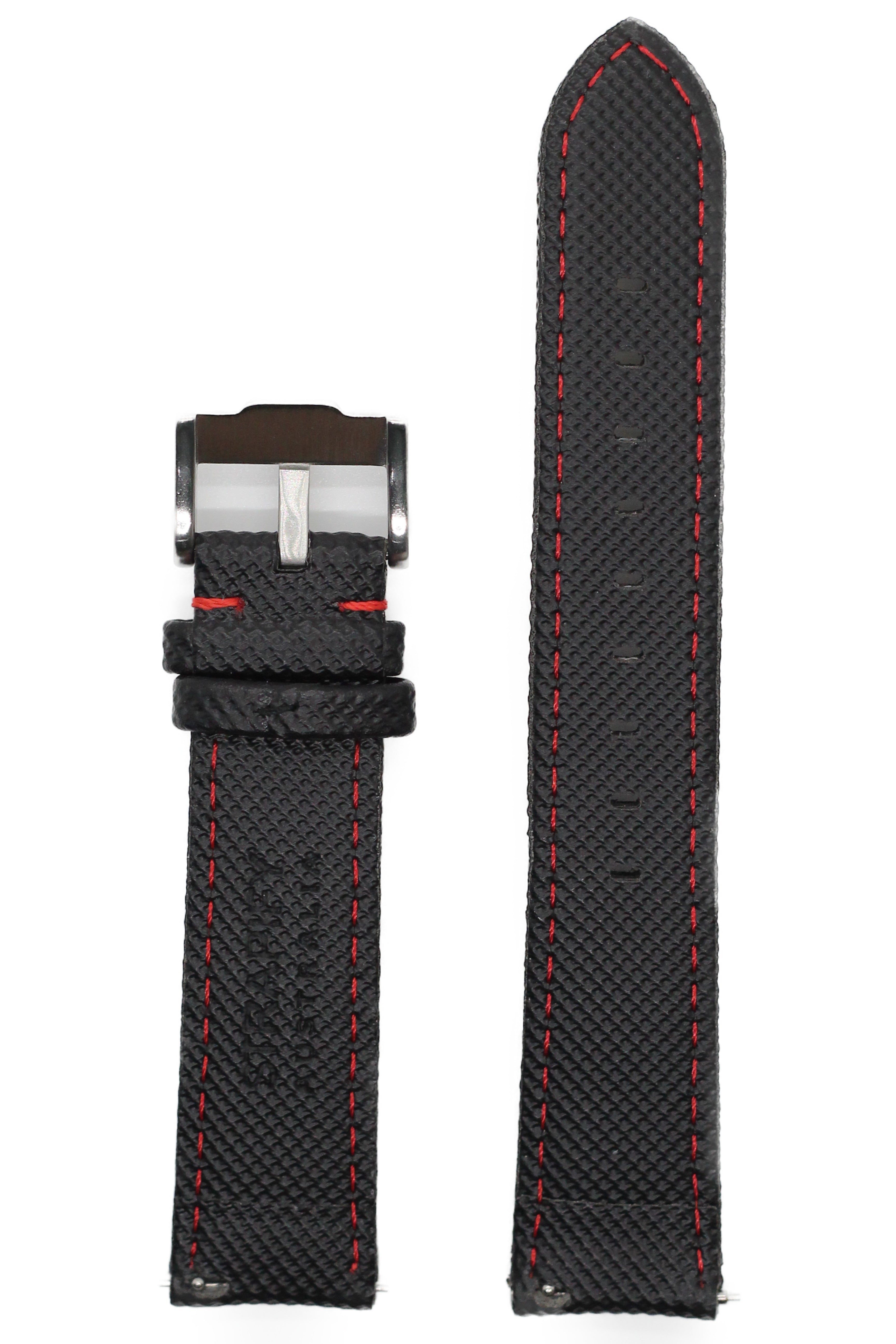 [Quick Release] Sailcloth - Black | Red Stitching - Strapify Australia