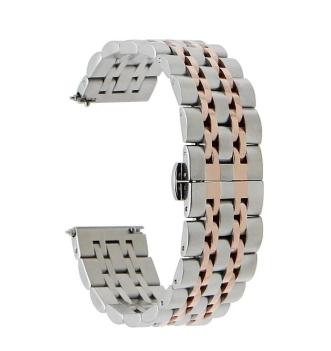 [Quick Release] Steel Bracelet (Silver/Rose Gold) - Deployment Clasp 2 - Strapify