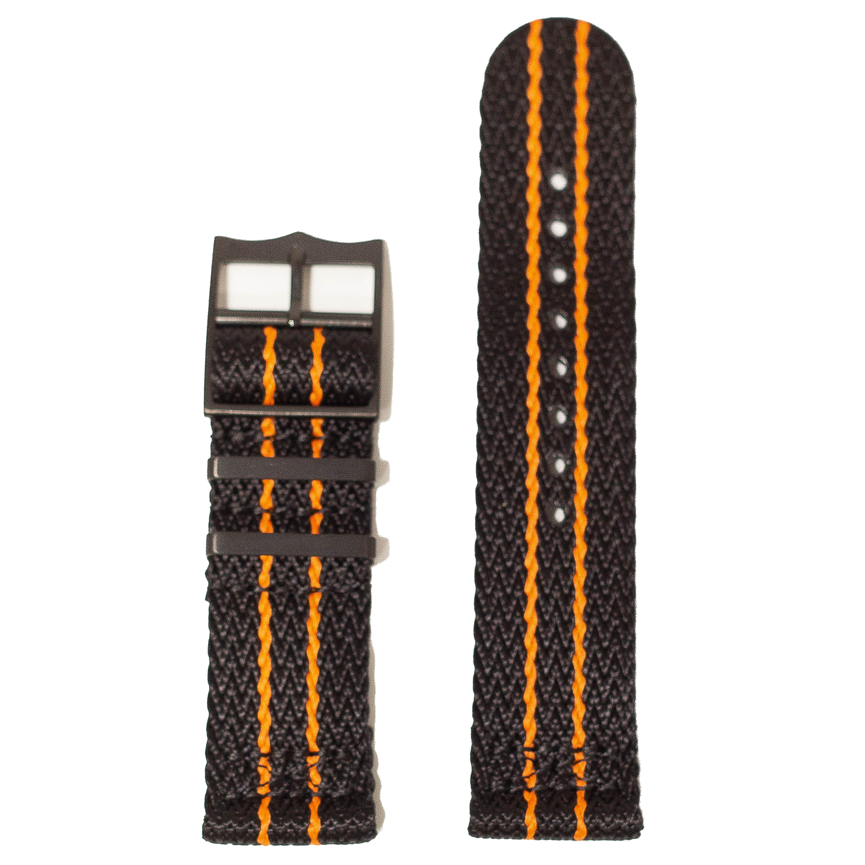 [Quick Release] Sharktooth NATO - Stealth Black/Orange [Black Hardware] - Strapify Australia