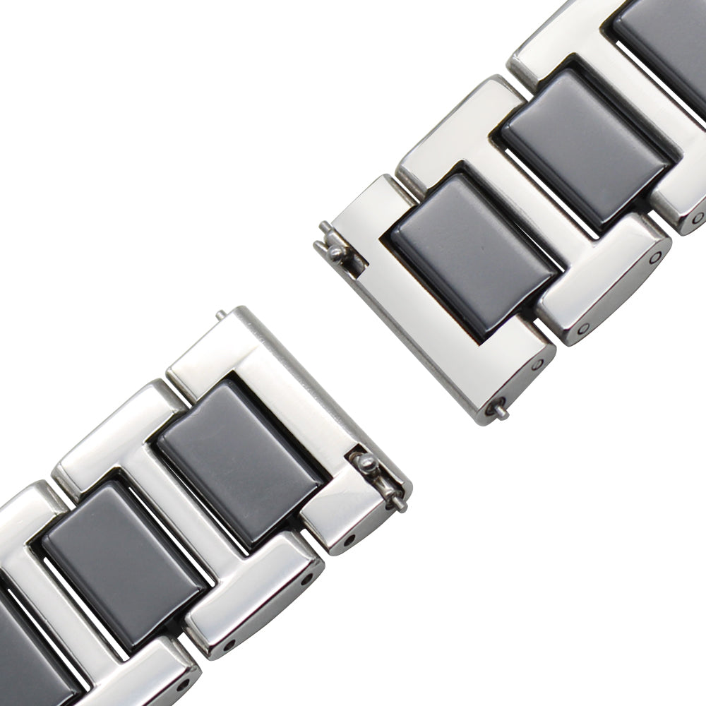 [Quick Release] Ceramic Bracelet - Silver / Black