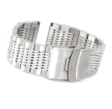 Silver Steel Bracelet - Folding Deployant Clasp - Strapify