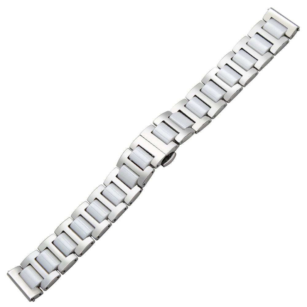 [QuickFit] Ceramic Bracelet - Silver / White 22mm