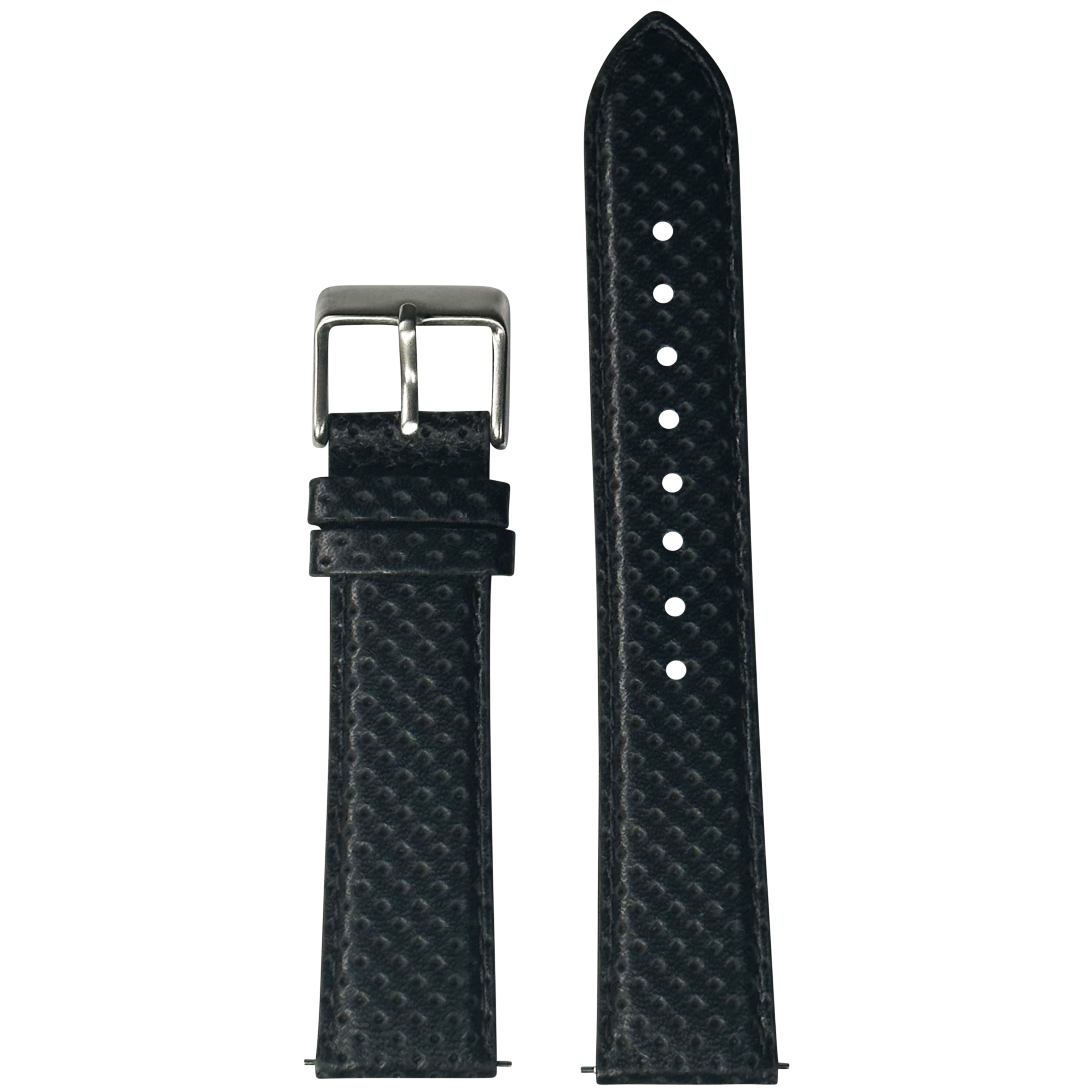 [QuickFit] Perforated Racing Leather Straps - Black 20mm