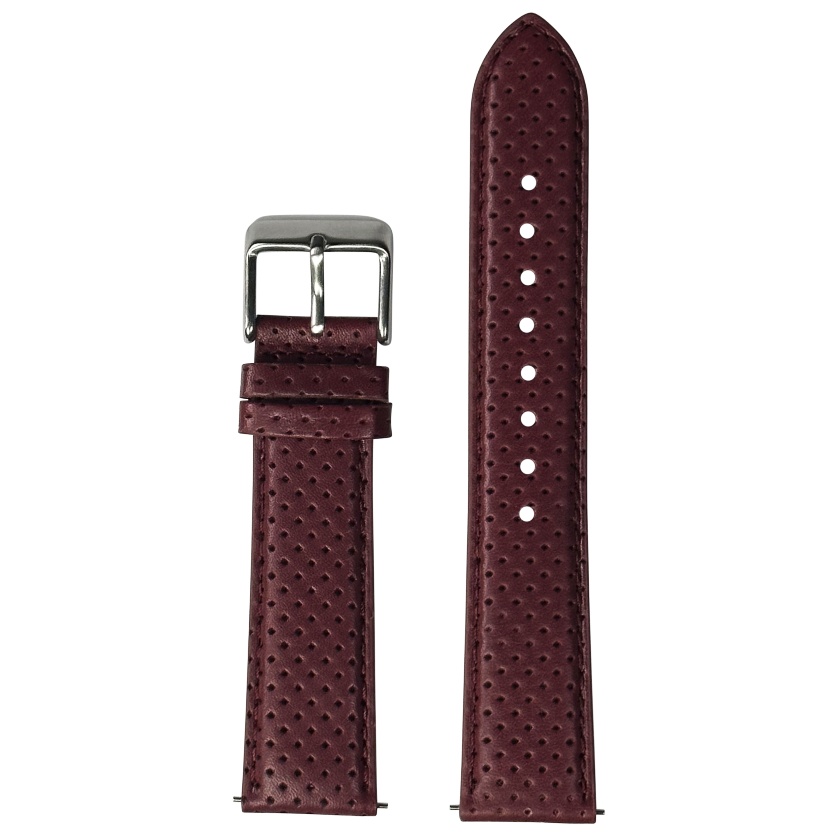 [QuickFit] Perforated Racing Leather Straps - Maroon 20mm
