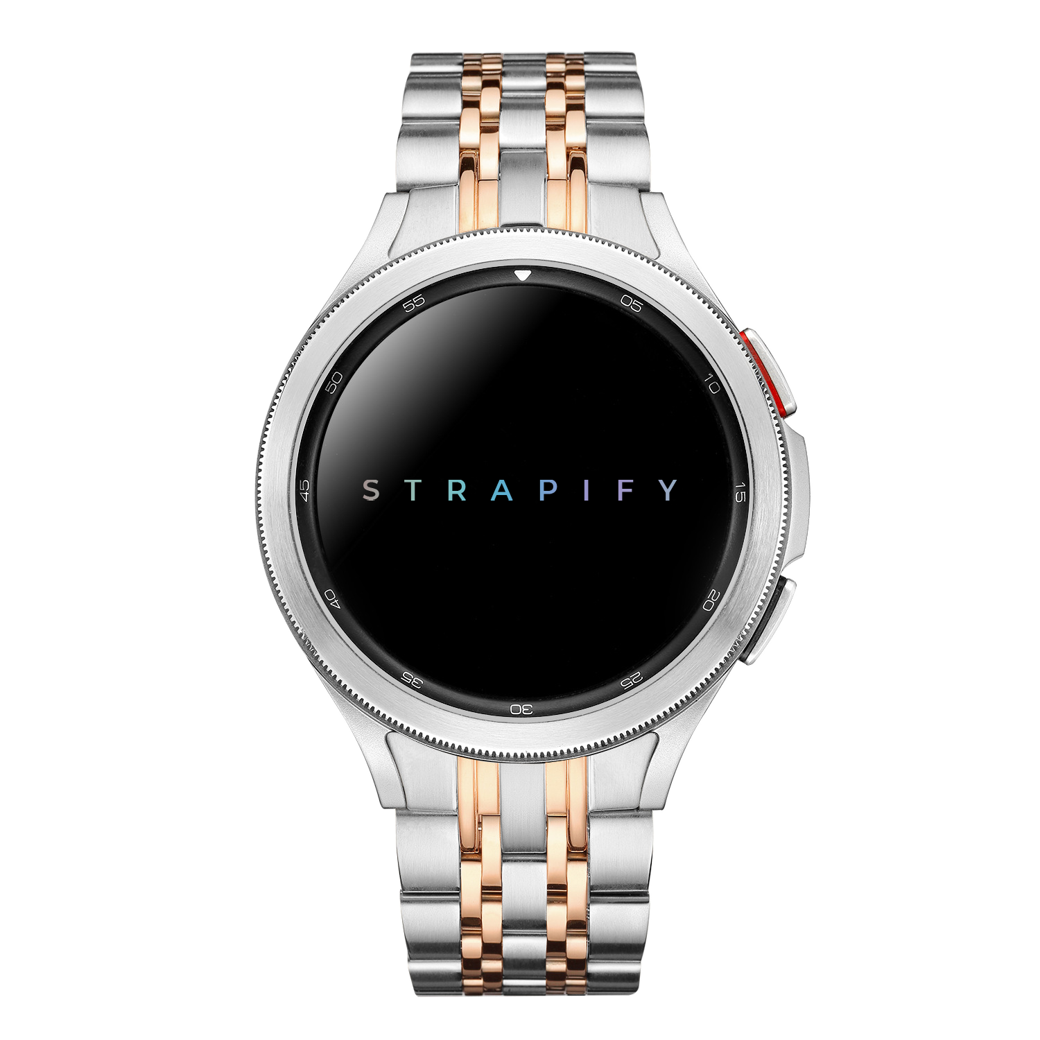 [Galaxy Watch 4, 5 & 6] Fitted Steel Bracelet 2 - Silver / Rose Gold