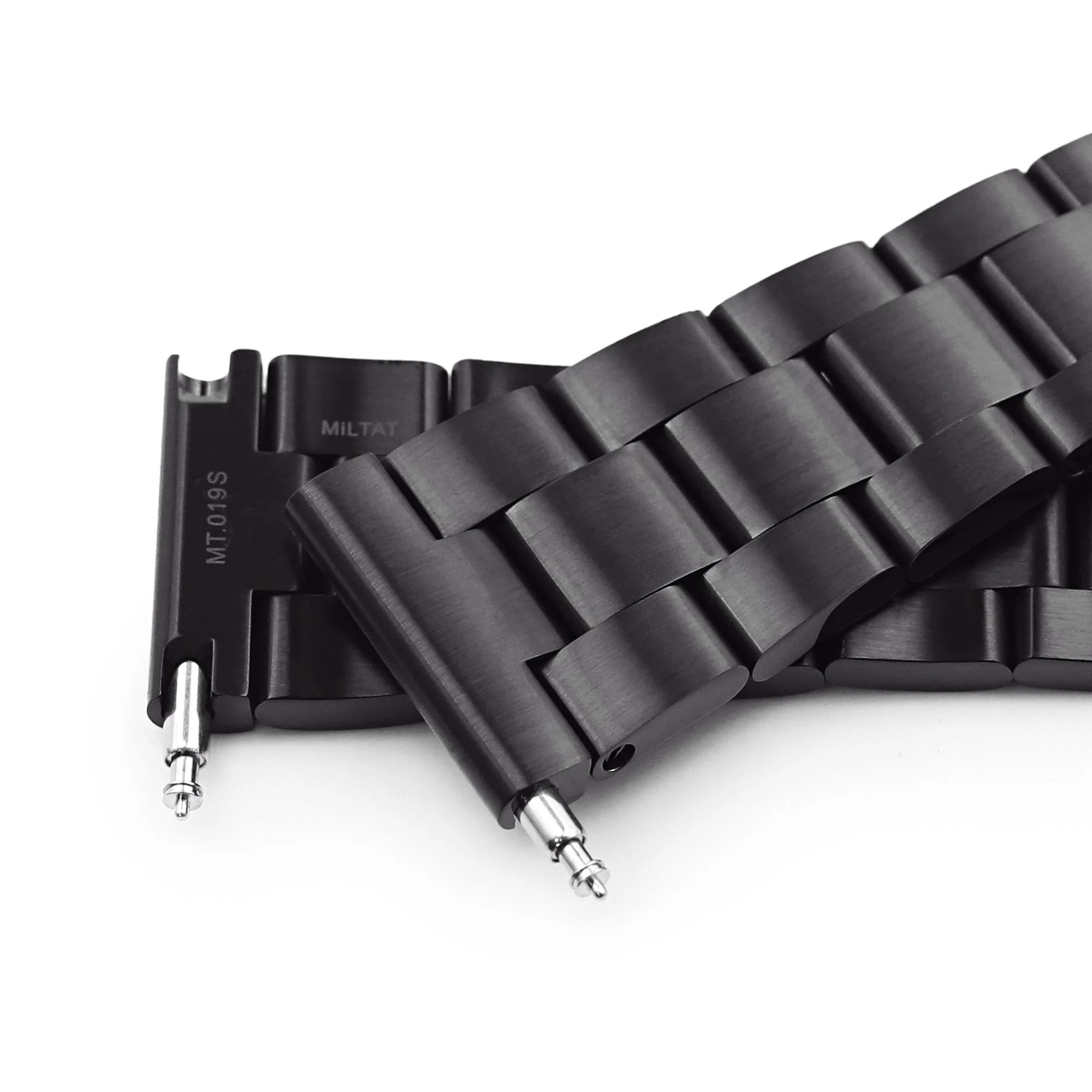 [STRAPCODE] Black Super-O Steel Bracelet with V-Clasp with DLC Coating